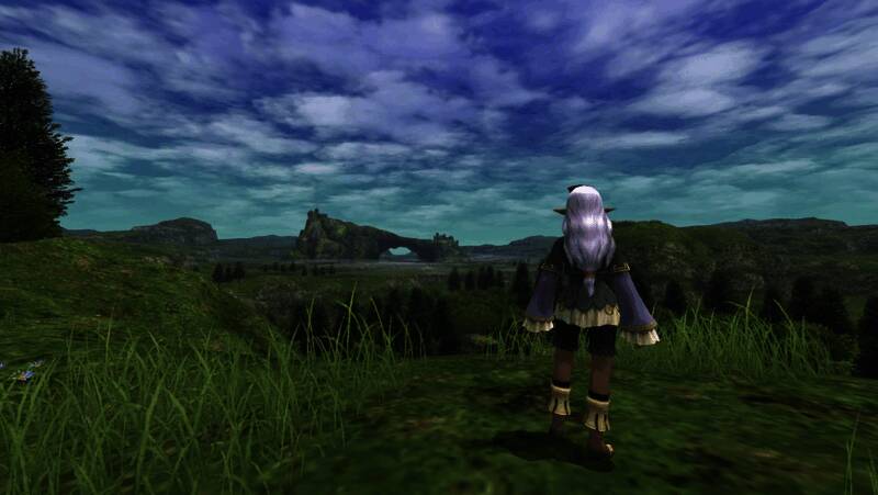 《最终幻想11》游戏界面与角色展示，多个职业并肩作战