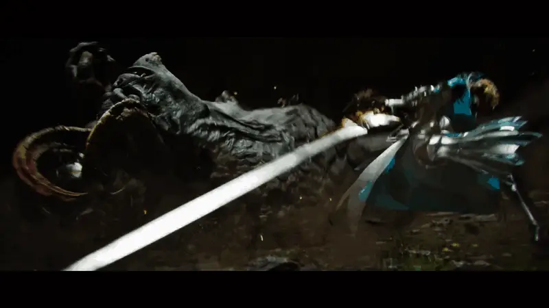 地图探索场景，角色穿梭于废墟之间