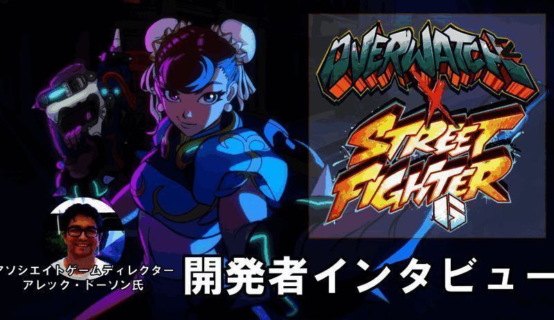 开发团队合影，背景为《街霸》系列经典战斗场景