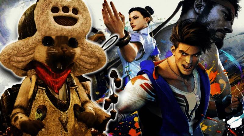 卡普空官方公告画面，显示《怪物猎人：荒野》与《街头霸王》联动即将开启