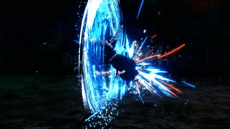 缘一零式的武器细节特写，刀刃上刻有独特的花纹