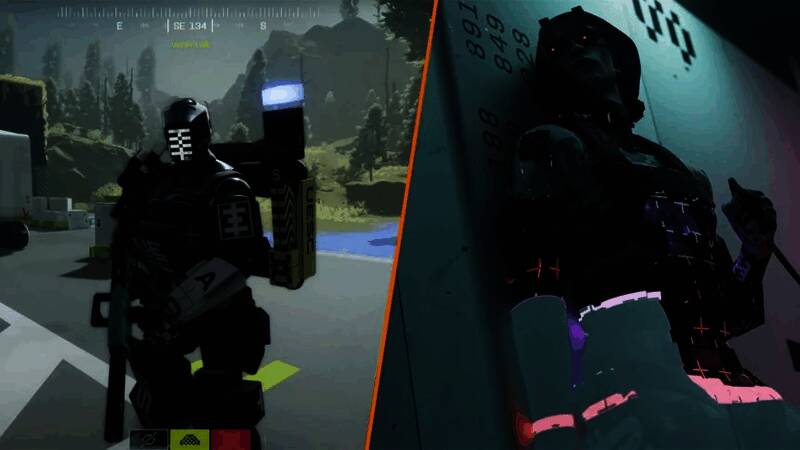 Bungie总部外观，现代风格建筑，门前有《马拉松》宣传海报