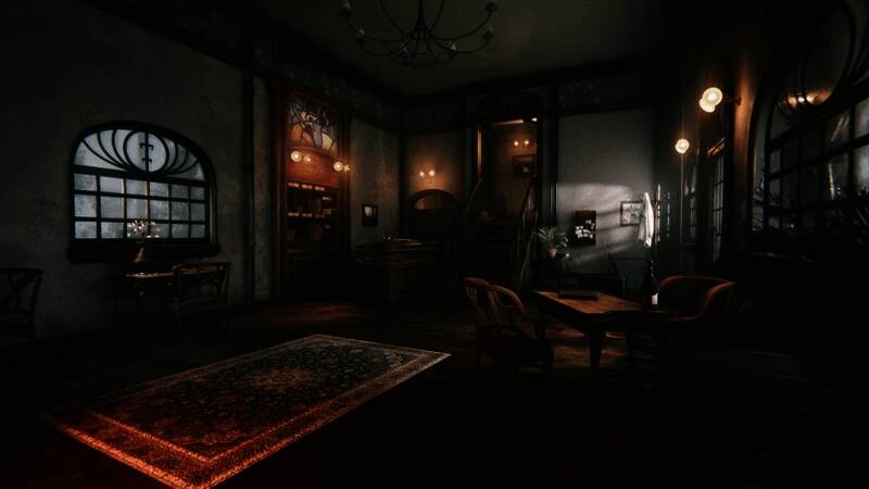 主角凯特与自动人偶奥斯卡的互动场景，氛围感十足