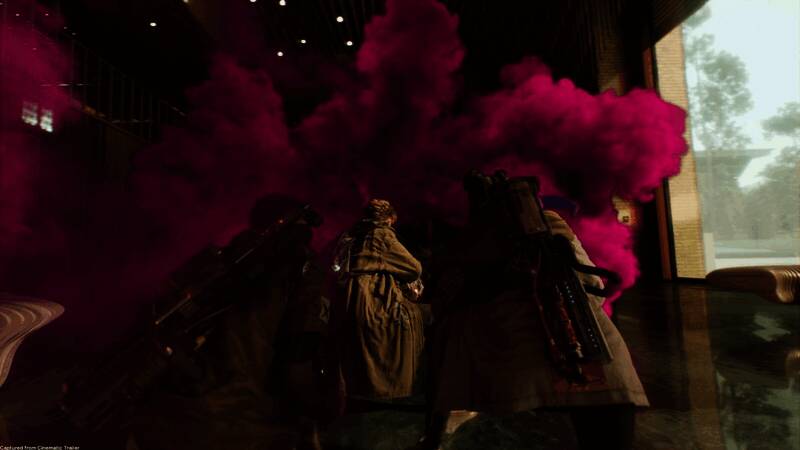 《公平游戏$》游戏画面，角色组队潜入高科技设施