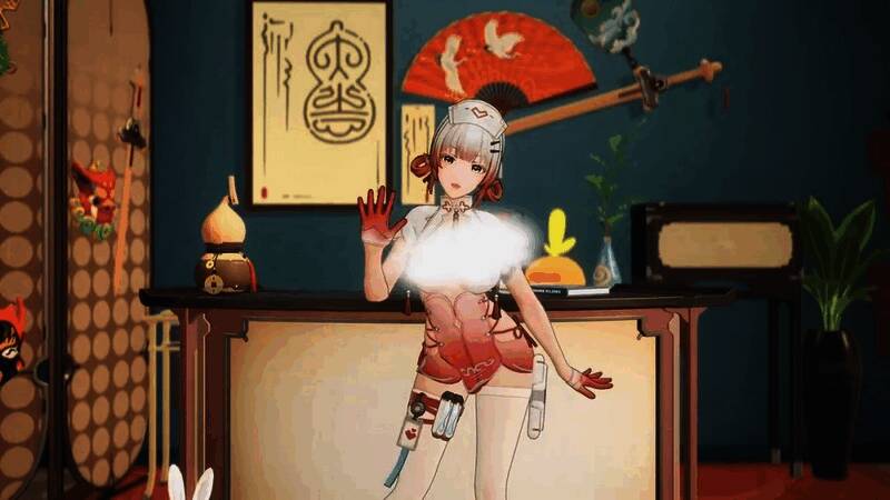 战斗空隙角色轻声交谈，氛围轻松温馨