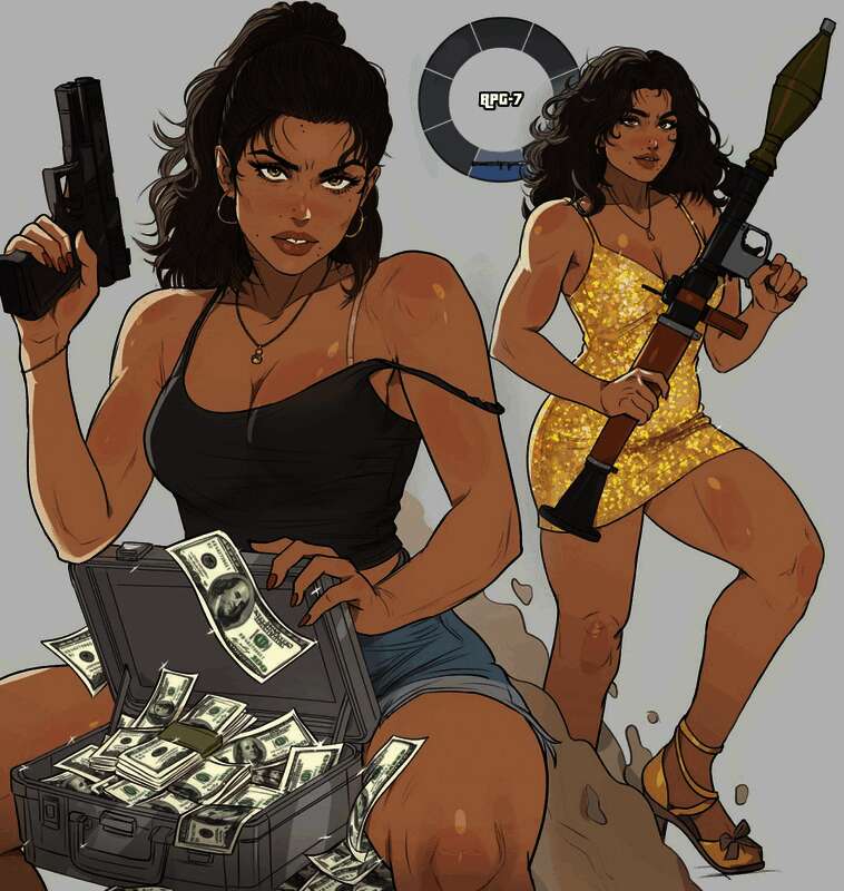 露西娅战斗姿态同人图，动作张力十足