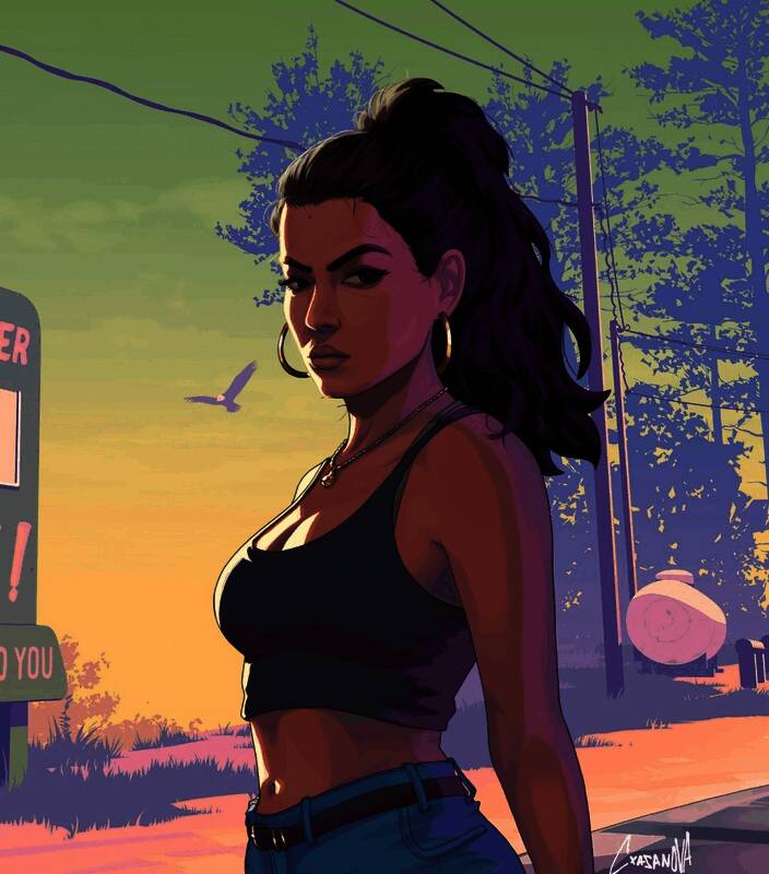 露西娅全身特写插画，细节刻画精细入微