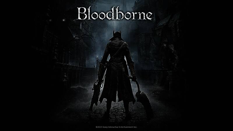 《Bloodborne》游戏封面风格艺术插画，充满哥特与恐怖元素