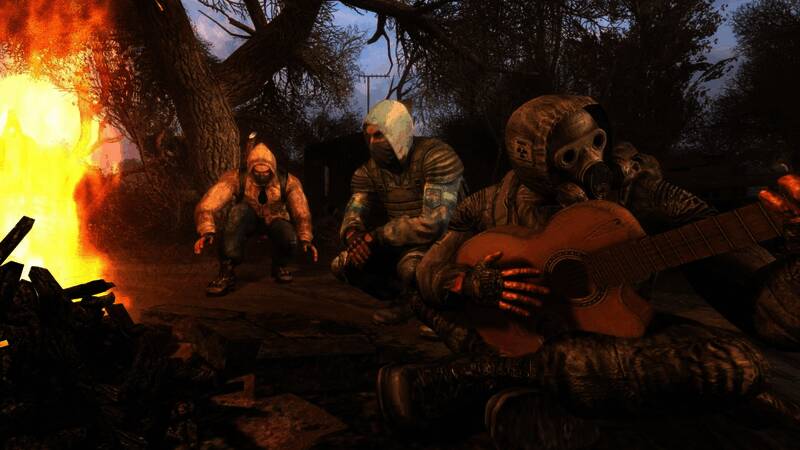 玩家手持武器穿越废墟的场景，展示游戏写实风格