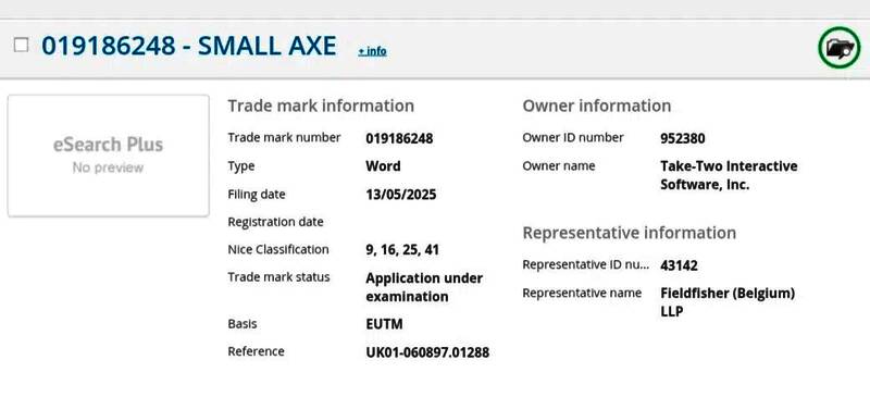 Take-Two官方LOGO与Small Axe商标对比图