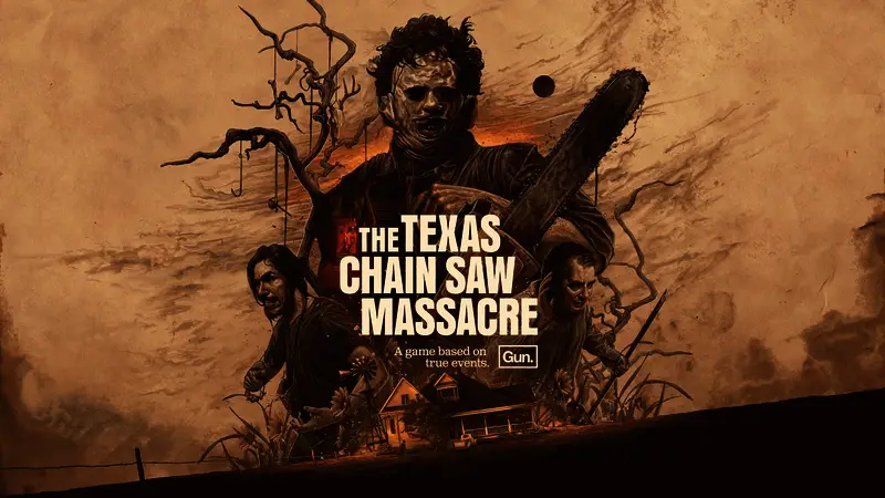 《德州电锯杀人狂》游戏封面风格黑暗恐怖，充满紧张氛围