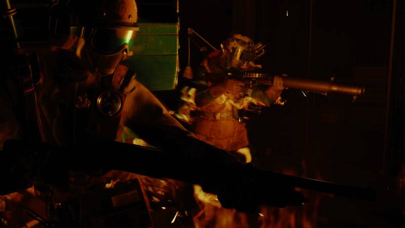 《FBC：Firebreak》游戏实机画面，展示激烈的第一人称射击战斗场景