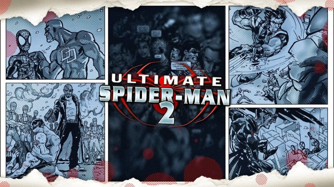 游戏内角色对战场景，蜘蛛侠与反派激烈交锋