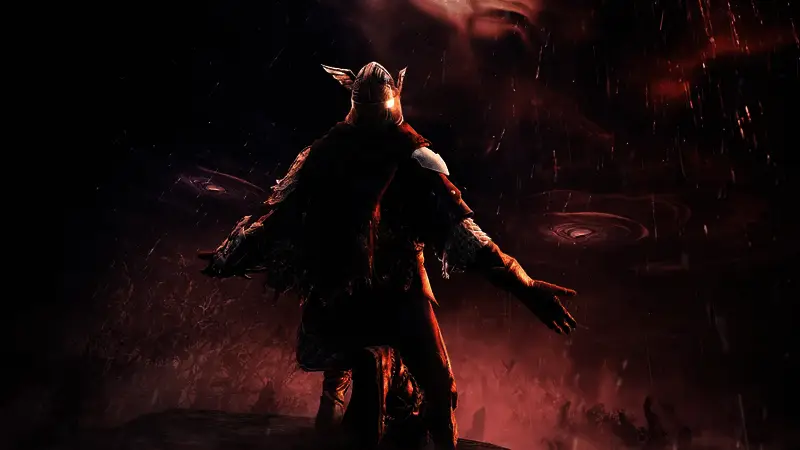 游戏LOGO与宣传图，黑色背景下金色符号闪耀光芒