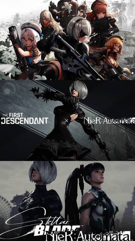 《剑星》与《胜利女神：NIKKE》联动概念图，角色形象风格融合