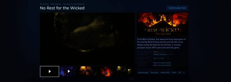 Steam平台上《恶意不息》的游戏界面截图