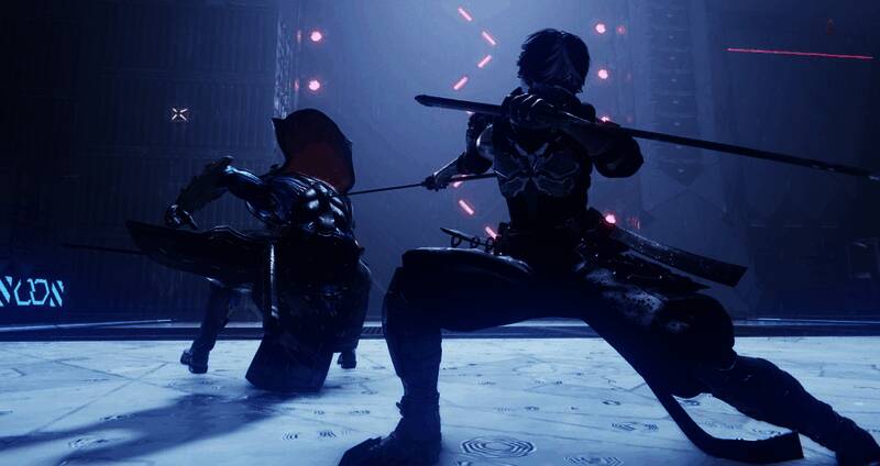 战斗场景截图，角色高速移动中发动连击特效