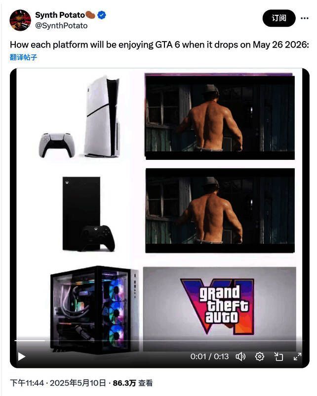 Switch玩家晒出Switch2概念图，幻想也能运行《GTA6》