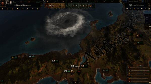 游戏中展示多个省份的人口分布图，标注文化与宗教差异