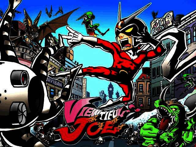 美式漫画风格横向卷轴动作游戏《红霞乔伊》场景画面及主角形象