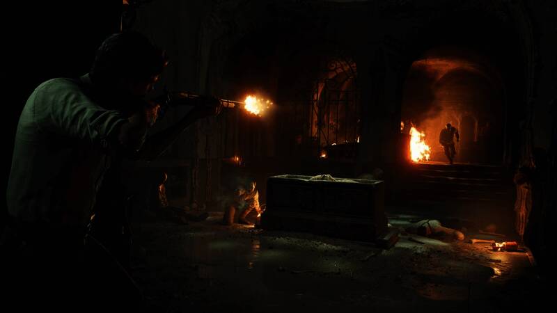 游戏场景截图，街道上车辆穿梭，人物表情凝重，氛围紧张