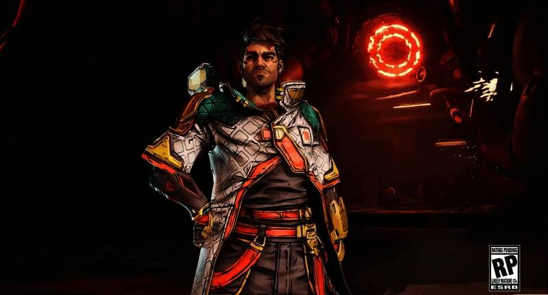 拉法面对敌人毫不畏惧，背景中可见爆炸与枪火交织的战场