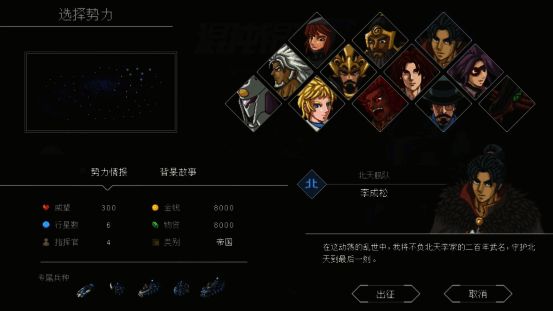 不同阵营代表形象对比图，展示了各派别领袖与单位设计差异