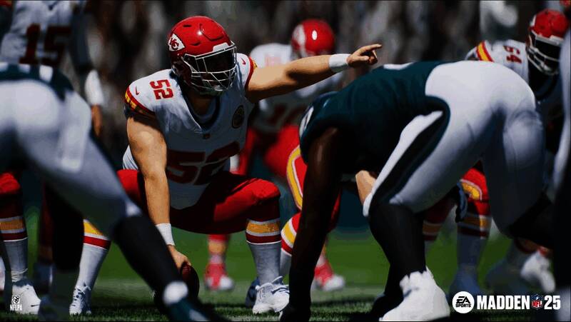 EA标志性的LOGO与部分热门游戏封面墙展示，背景为EA总部大楼剪影