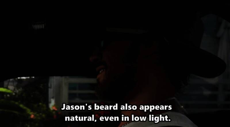 杰森面部胡须在不同光线下的自然呈现
