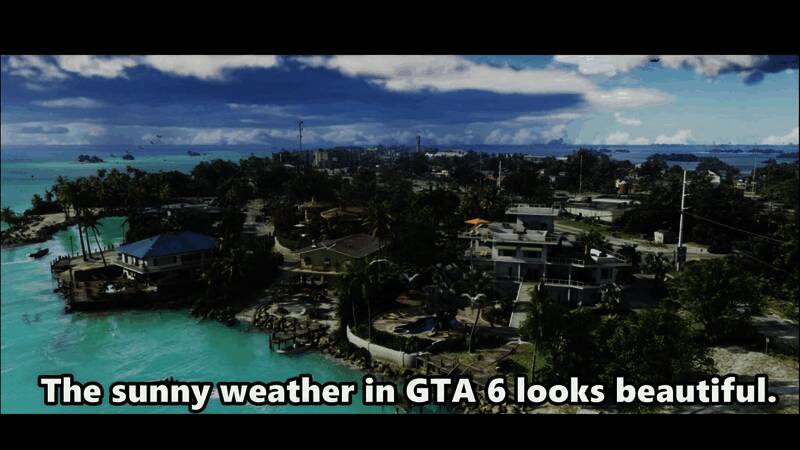 《GTA6》晴天场景色彩明亮，光影自然