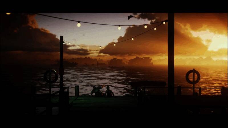 《GTA6》日落场景色彩层次丰富，天空变化自然