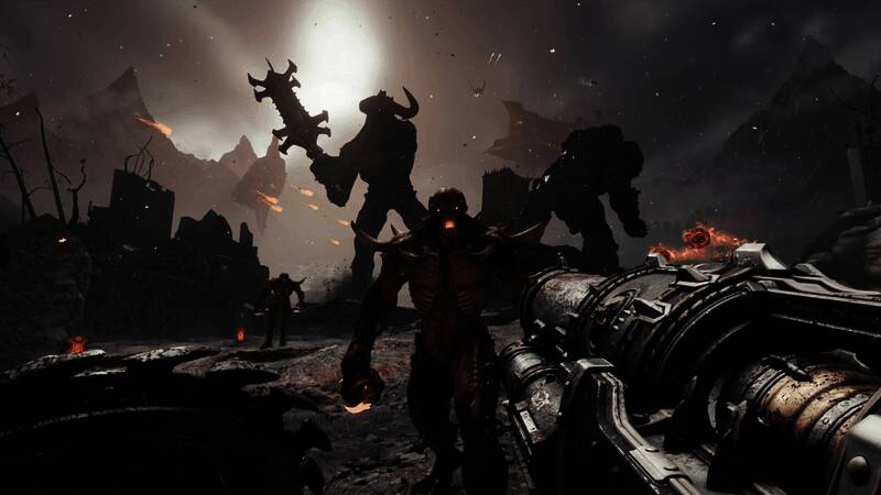 游戏实机画面，展现华丽的爆炸特效与复杂的环境建模