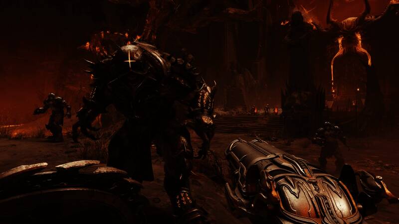 盾锯近战攻击瞬间截图，敌人被撕裂飞起，特效炸裂