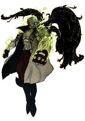 鲁斯勋爵身穿黑色装甲，眼神凌厉地俯视战场