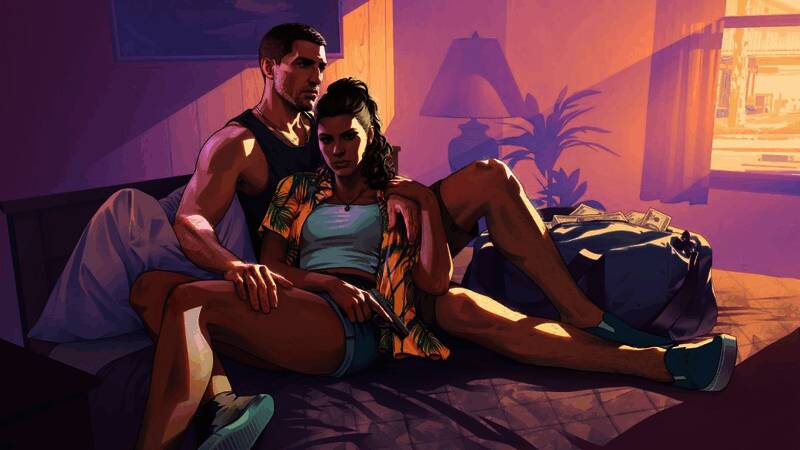 海滩边浪漫夕阳景色，主角身影悠然自得