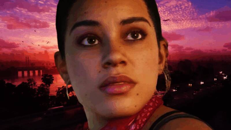 《GTA6》游戏画面概念图，城市景观与角色设定引人注目