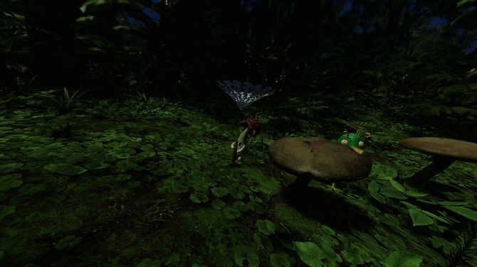 菇族成员列队行进画面，展现多样角色造型设计