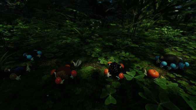 资源采集特写镜头，展示精巧的交互动画效果