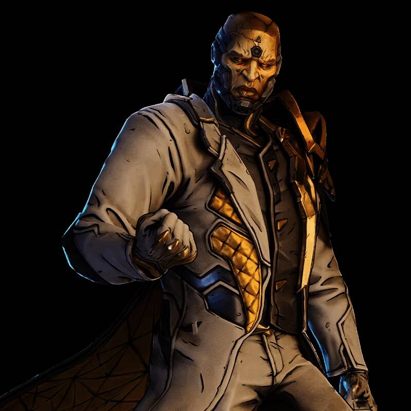 时间尊者身穿华丽长袍，背景为监狱星球全景图