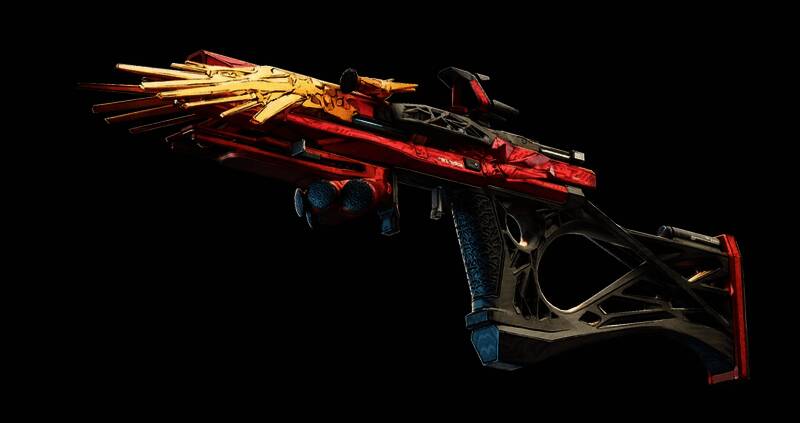 八种武器制造商标志排列展示，风格各异