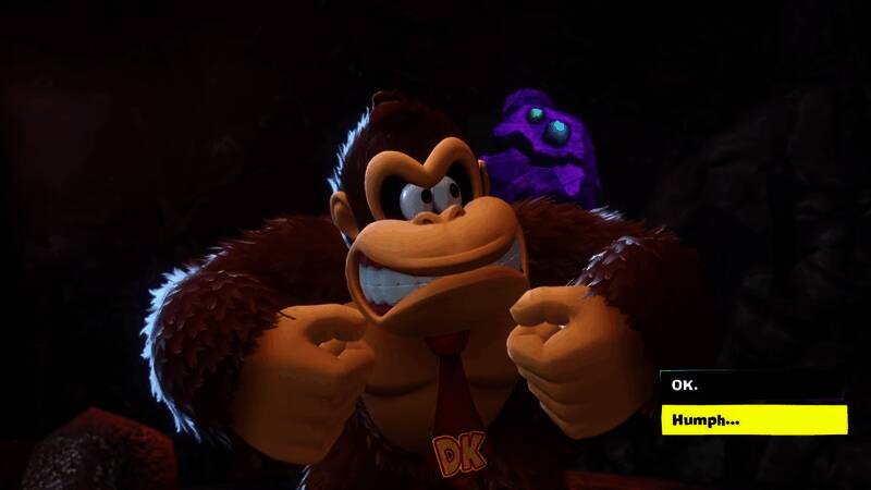 《大金刚：蕉力全开》游戏场景展示，金刚角色挖掘地面寻找宝石