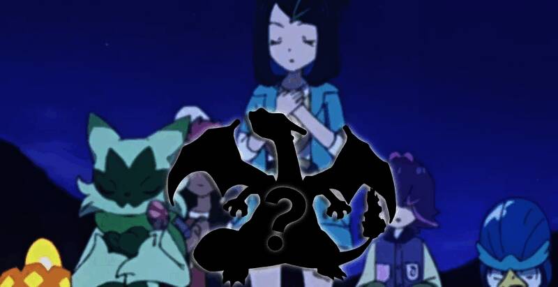 宝可梦战斗中出现神明赐福的特效画面，头顶有云雾状漩涡和闪电