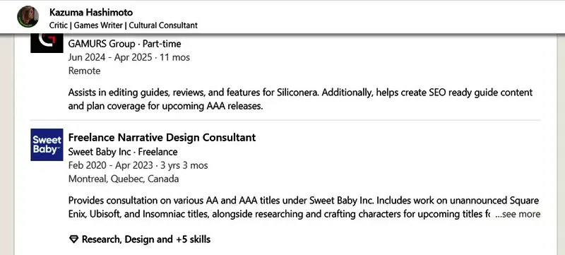 Kazuma Hashimoto关于游戏玩法的评论内容截图
