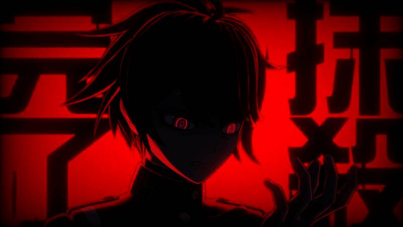 《百日战记：最后防卫学园》Steam商店封面，展示主角团队面对危机时刻的紧张对峙场景