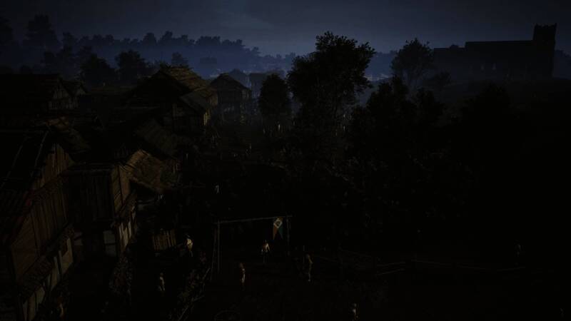 画面中角色在夜晚的街道上躲避僵尸，气氛紧张