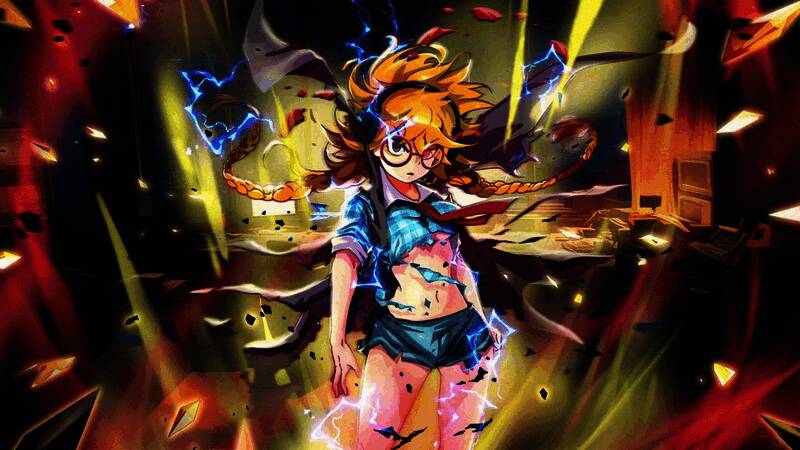 游戏战斗界面截图，角色技能特效绚丽，战斗系统层次分明