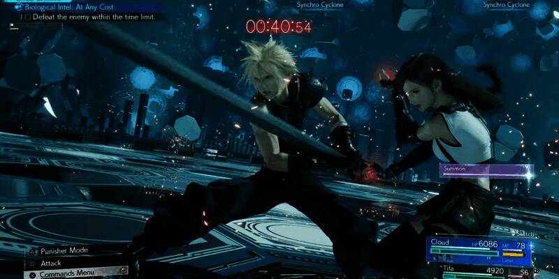 《最终幻想》历代作品回顾展板，展示该系列三十年来的演变历程