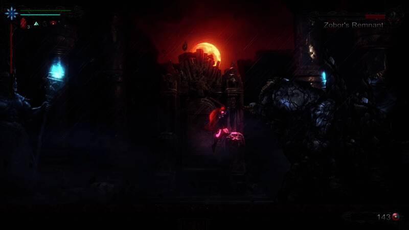 主角手持利刃，身披红色斗篷，背景为诡异森林