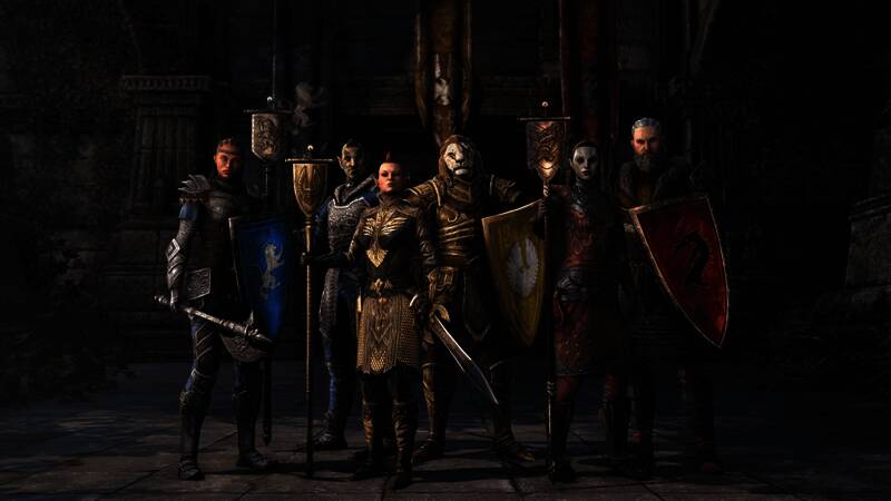 玩家角色在《上古卷轴OL》中进行篆刻操作的界面截图，背景为魔法阵和古代遗迹场景