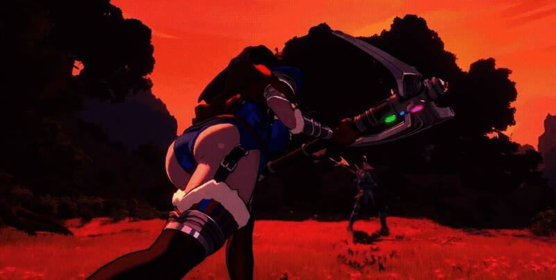 华丽的魔法技能释放瞬间，角色高高跃起，周围火花四溅，特效绚丽